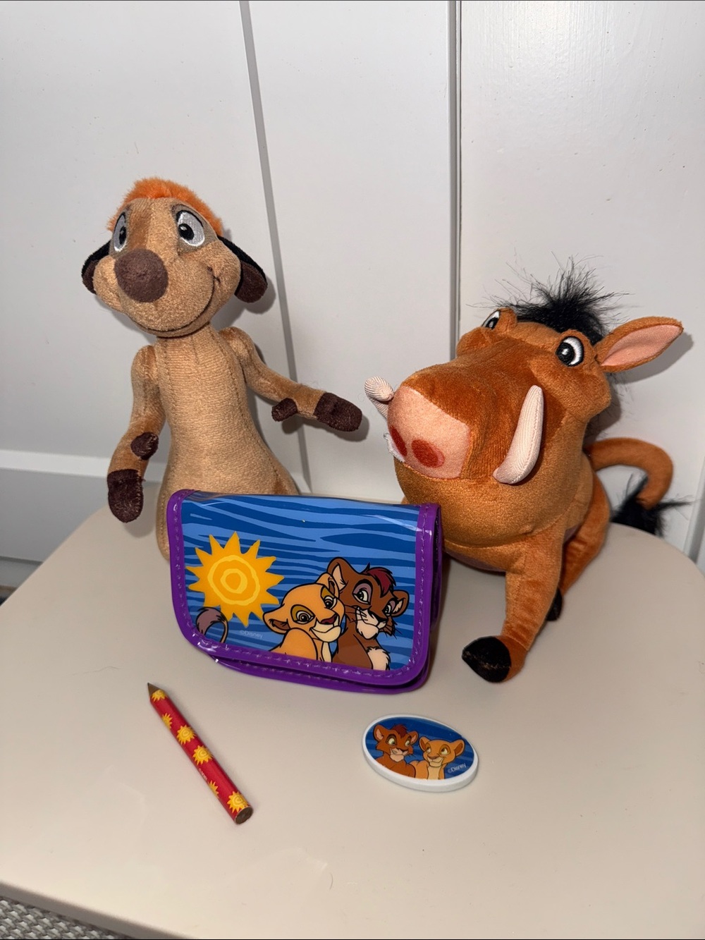 Vintage 90s The Lion King Kiara simba Wallet Purse Coin Pouch Timon plush bundle